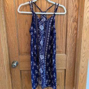 Navy blue with flowered design dress